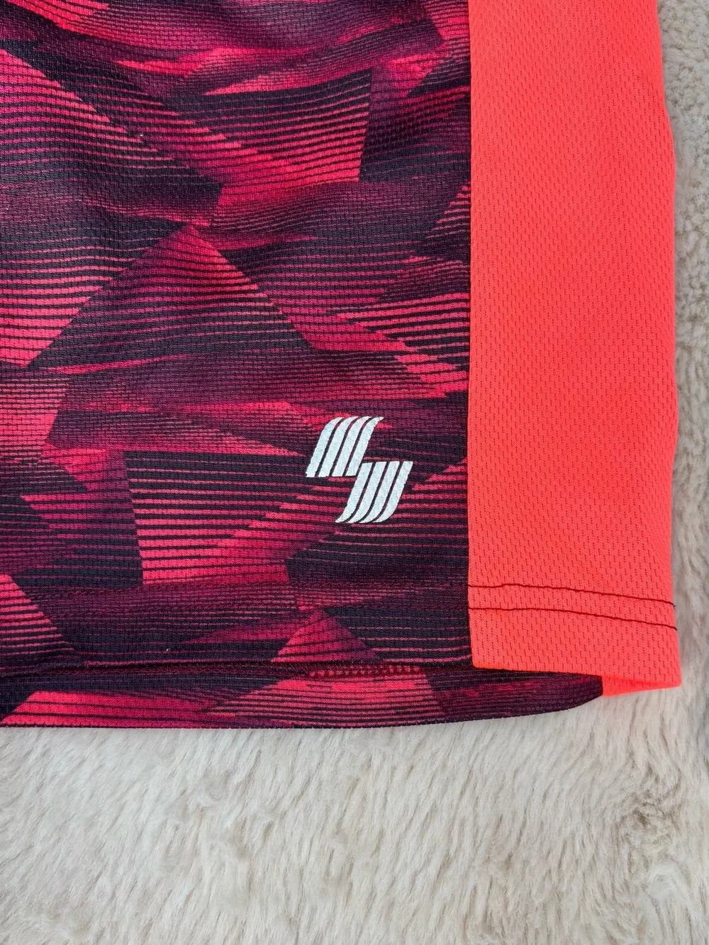 Place Sport Boys Red Patterned Athletic Shorts